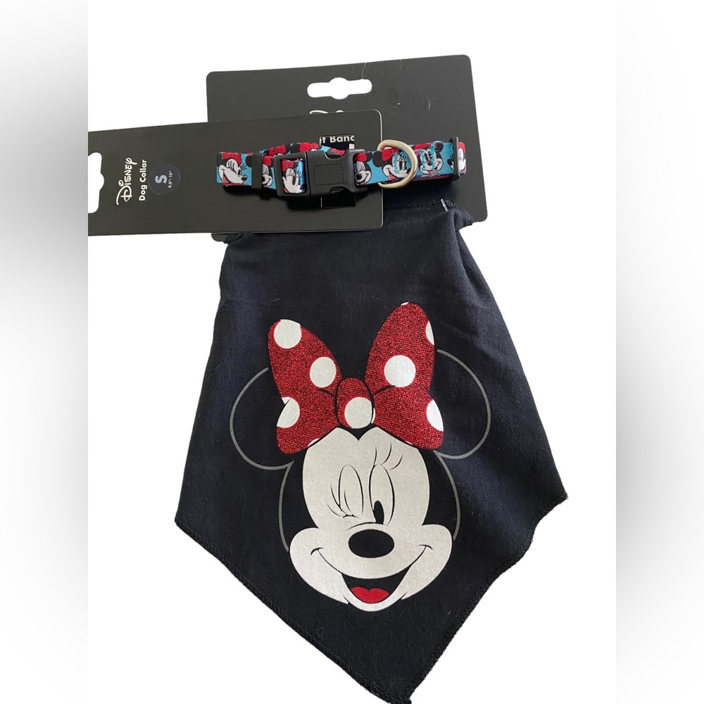 DISNEY Small Minnie Mouse Dog Collar and Pet Bandana